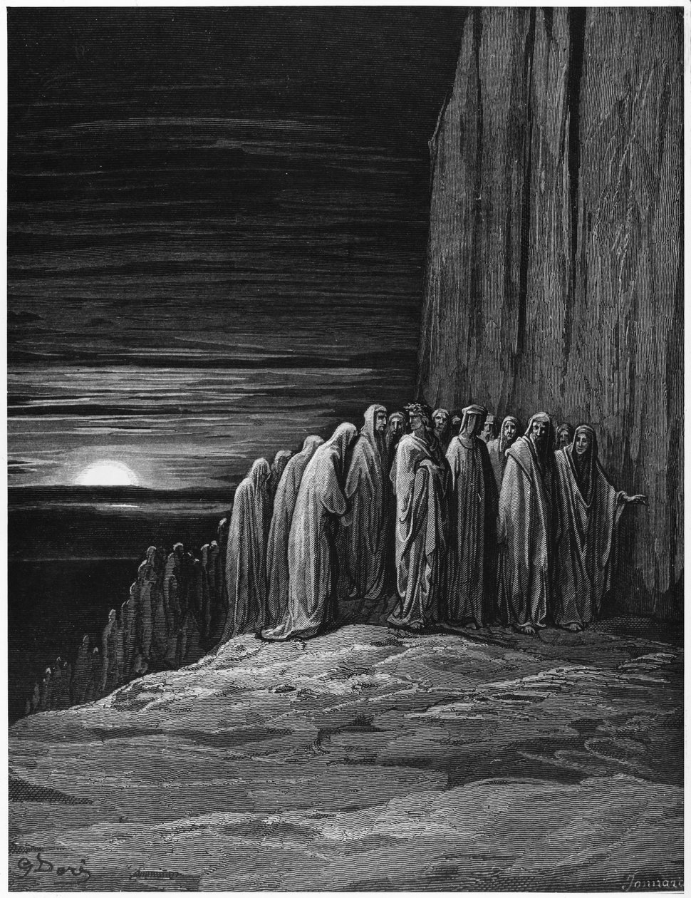 Vergilius (70-19 eKr.) ja Dante, kuvitus Dante Alighierin (1265-1321) Pariisin jumalallisesta komediasta (Inferno), julkaistu 1885 tekijältä Gustave Dore