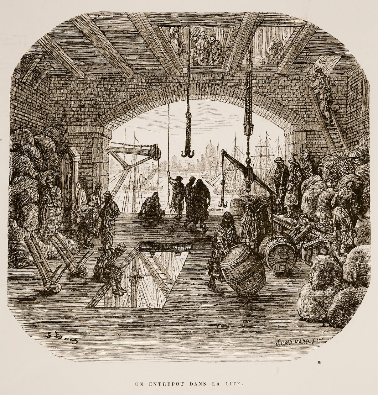 Varastointi, "Lontoo, pyhiinvaellus", kirjoittanut William Blanchard Jerrold (1826-94) ja kaivertanut Gauchard, pub. 1872 tekijältä Gustave Dore
