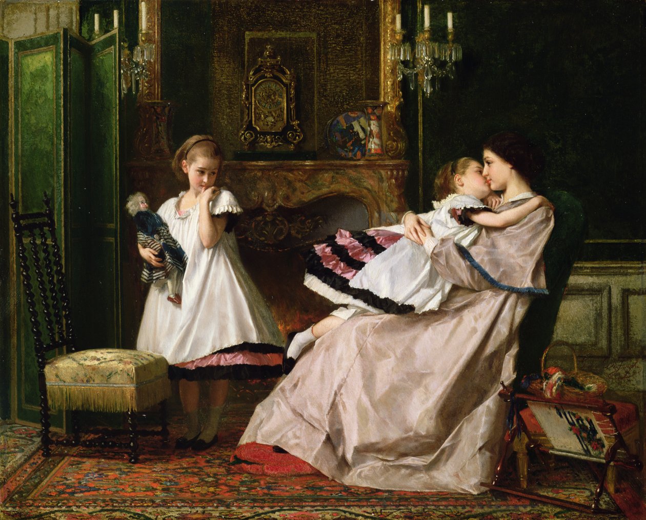 Äidin rakkaus tekijältä Gustave Léonard de Jonghe
