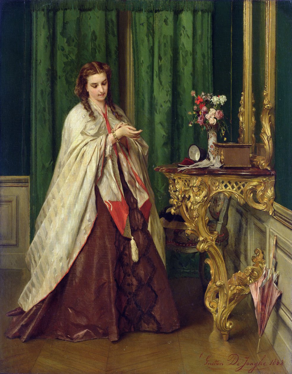 Nainen vessassa, 1862 tekijältä Gustave Léonard de Jonghe