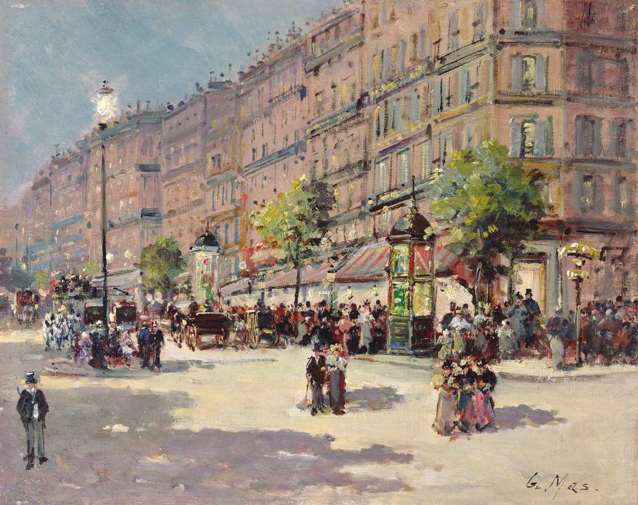 Paris Street Scene öljy paneelissa tekijältä Gustave Mascart