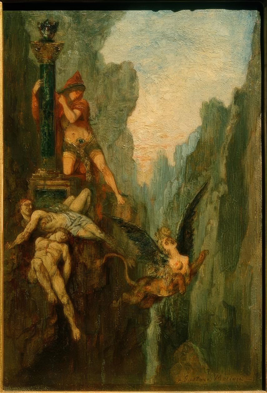 Die enträtselte Sphinx tekijältä Gustave Moreau