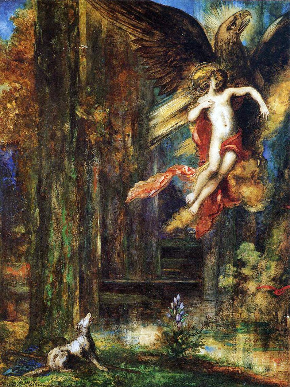 Ganymedes, 1886 (wc ja guassi paperilla) tekijältä Gustave Moreau