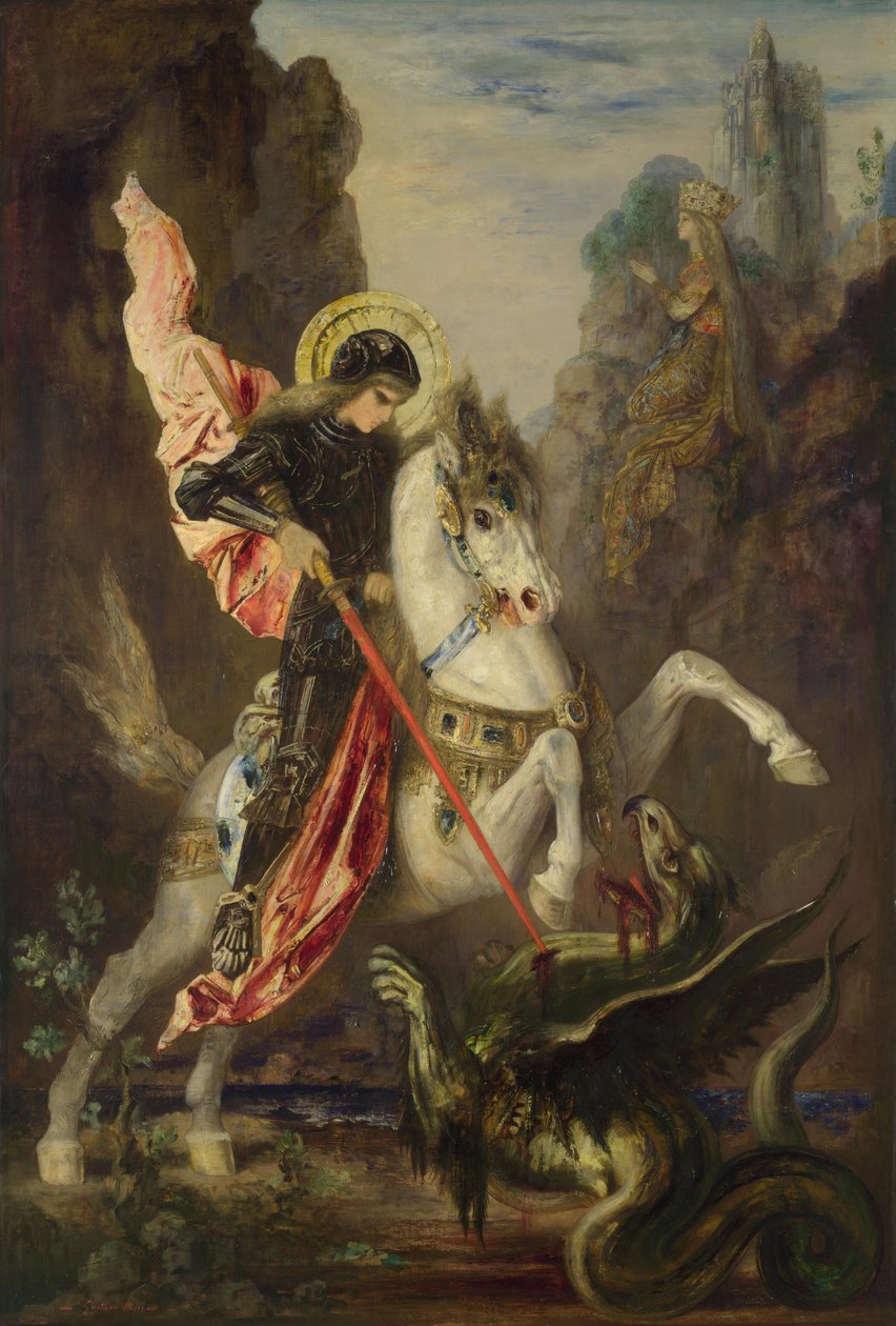 Saint-Georges et le dragon tekijältä Gustave Moreau