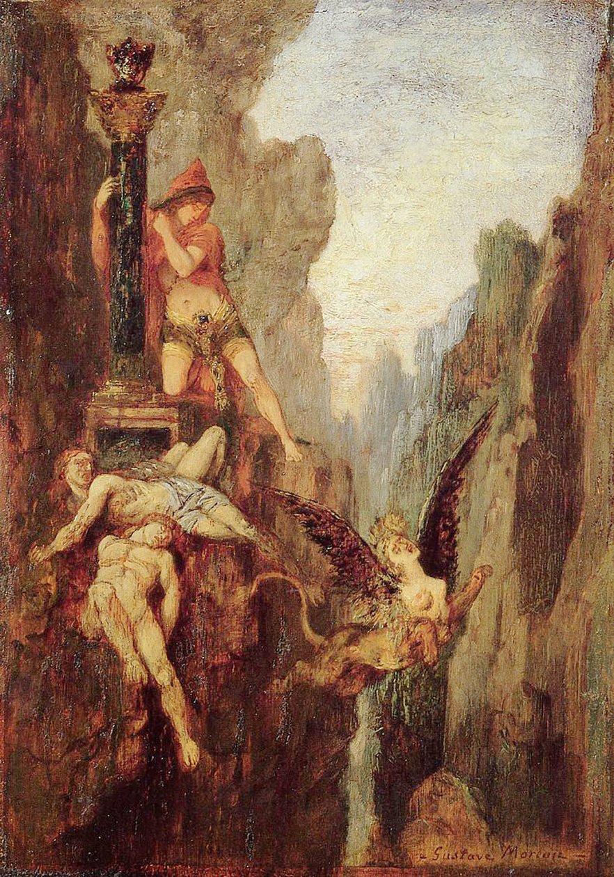 Sfinksi voitettu, noin 1878 tekijältä Gustave Moreau