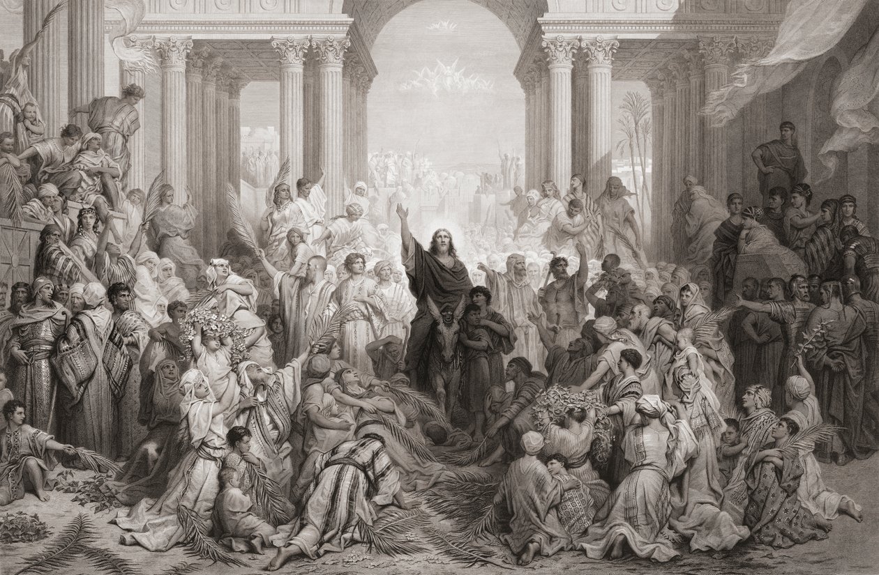 Kristuksen tulo Jerusalemiin tekijältä Gustave (after) Dore