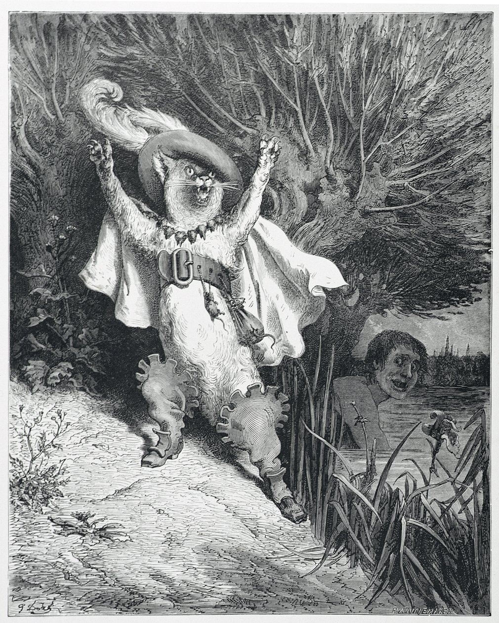 Saapasjalkakissa tekijältä Gustave (after) Dore
