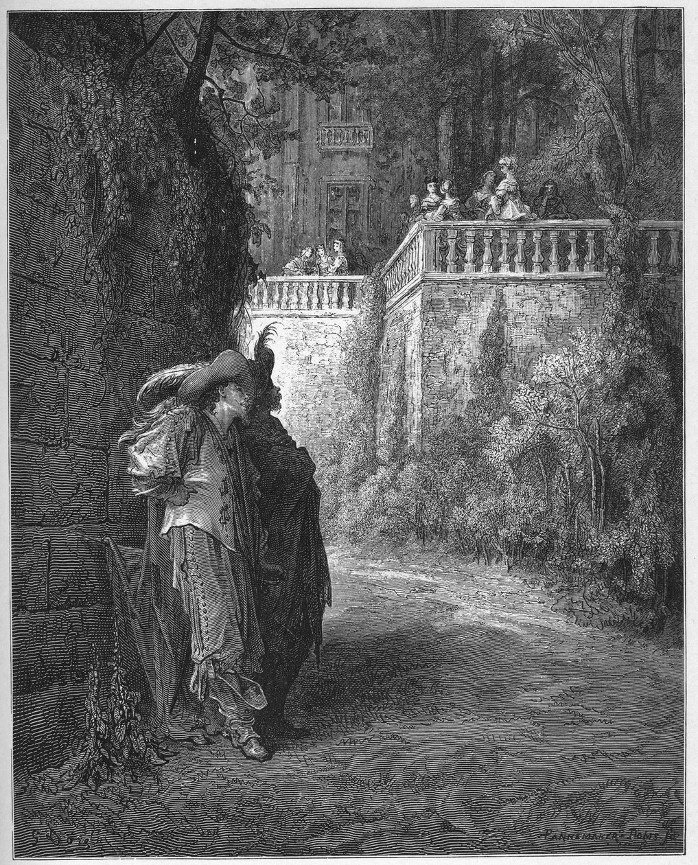 Kettu ja viinirypäleet - Jean de La Fontainen (Lafontaine) (1621-95) "Fablesista" - kaiverrus Gustave Doren (1832-83) mukaan - Yksityinen kokoelma tekijältä Gustave (after) Dore