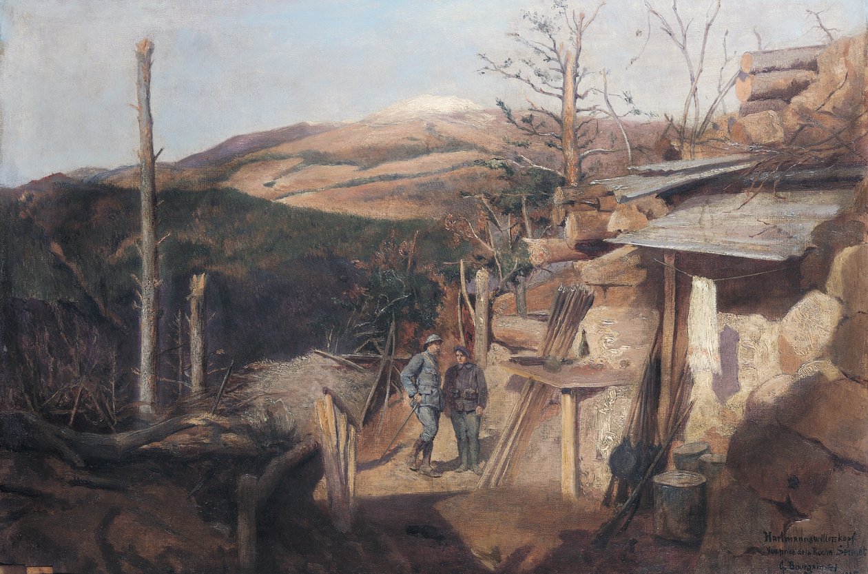 Hartmanswillerkopf, Näkymä Roche-Sermetistä, 1915 tekijältä Gustave Bourgain