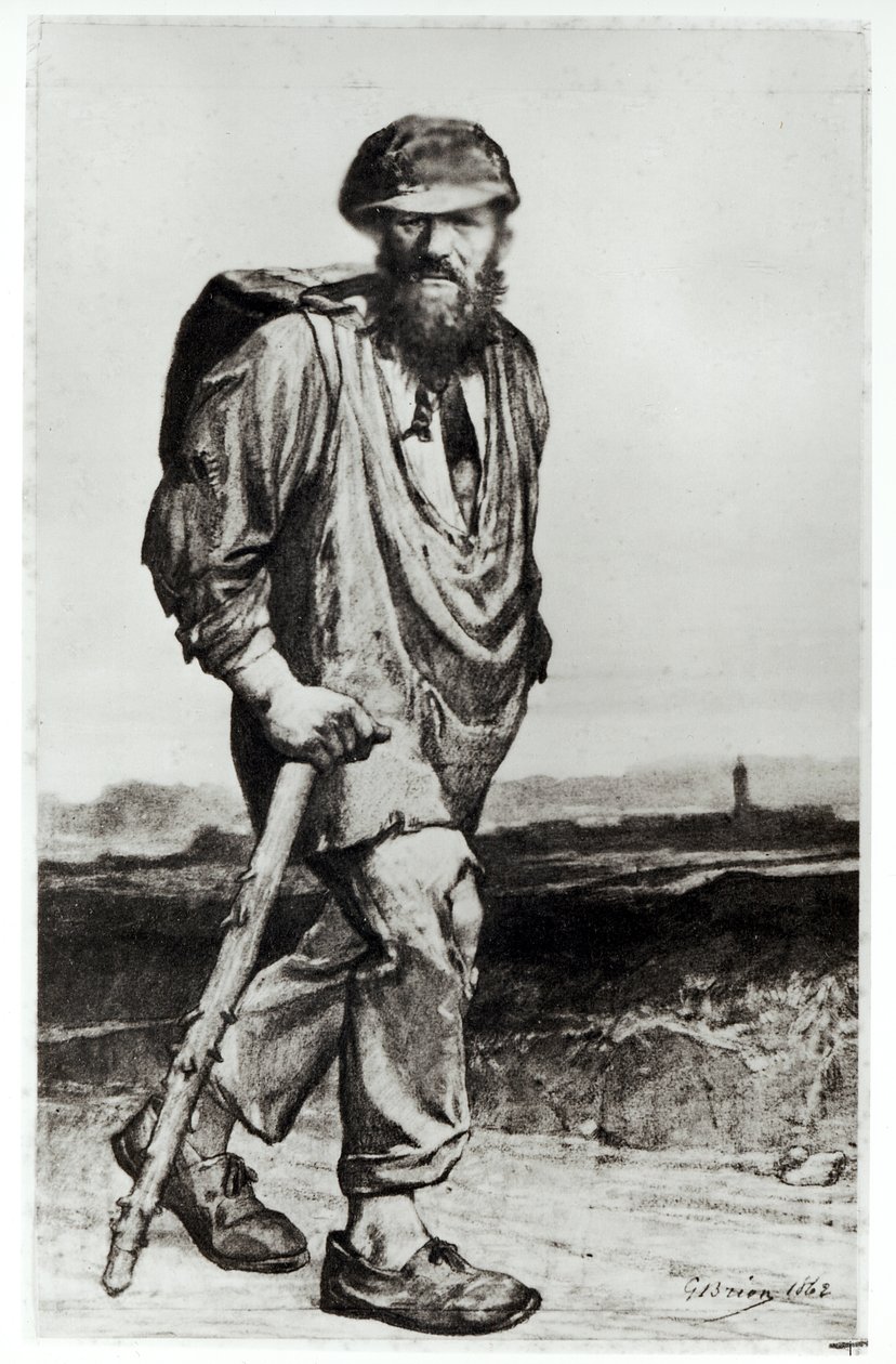 Jean Valjean, kuvitus Victor Hugon (1802-85) Les Miserables -teoksesta 1862 tekijältä Gustave Brion
