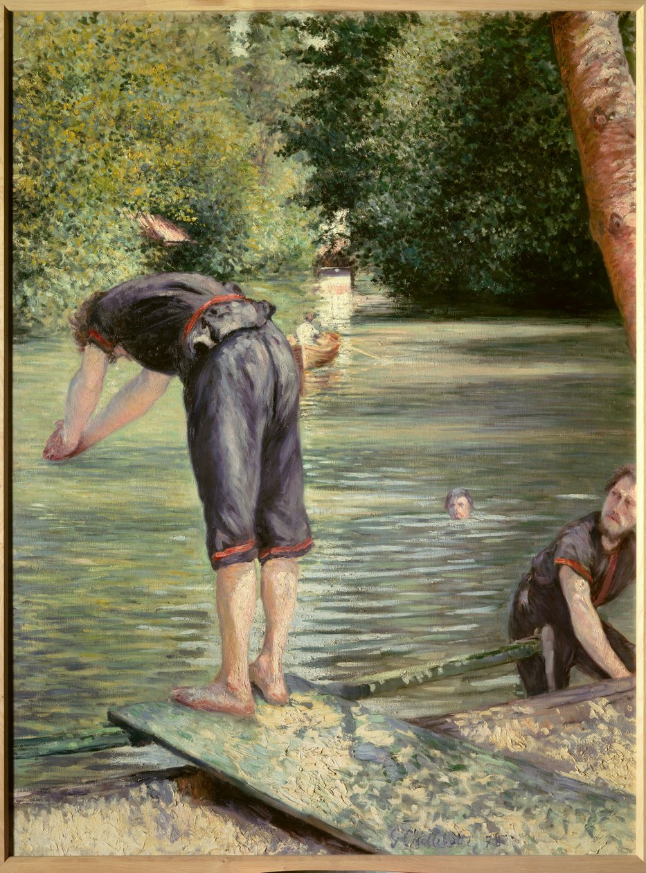 Uimarit. Gustave Caillebotten (1848-1894) maalaus tekijältä Gustave Caillebotte