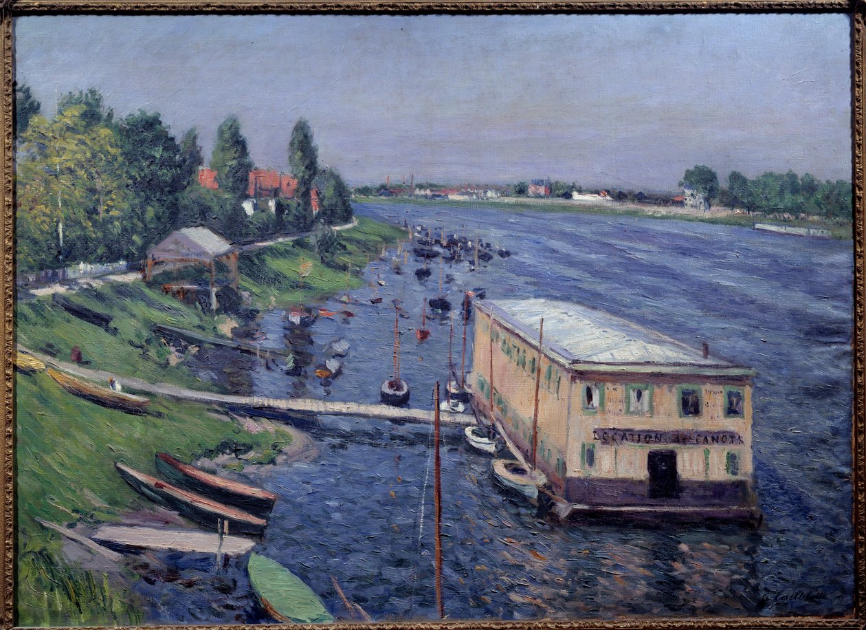 Veneen autotalli Argenteuilissa. Gustave Caillebotten (1848-1894) maalaus tekijältä Gustave Caillebotte