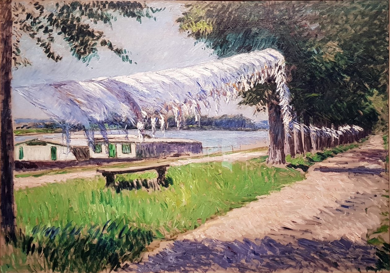 Pyykin kuivaaminen Seinen rannalla tekijältä Gustave Caillebotte