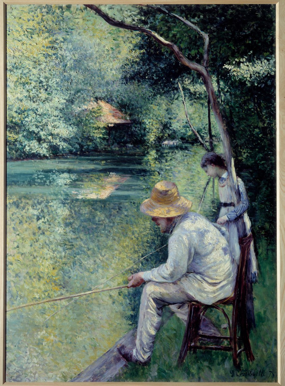 Kalastuksessa on siima. Gustave Caillebotten (1848-1894) maalaus tekijältä Gustave Caillebotte