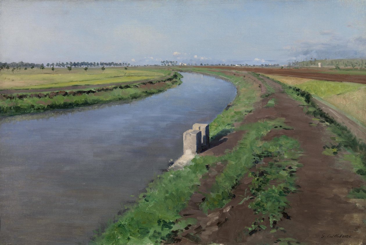 Ranskalainen:  Bord de canal, près de Naples Kanavan rannat, lähellä Napolia: Bord de canal, près de Naples tekijältä Gustave Caillebotte