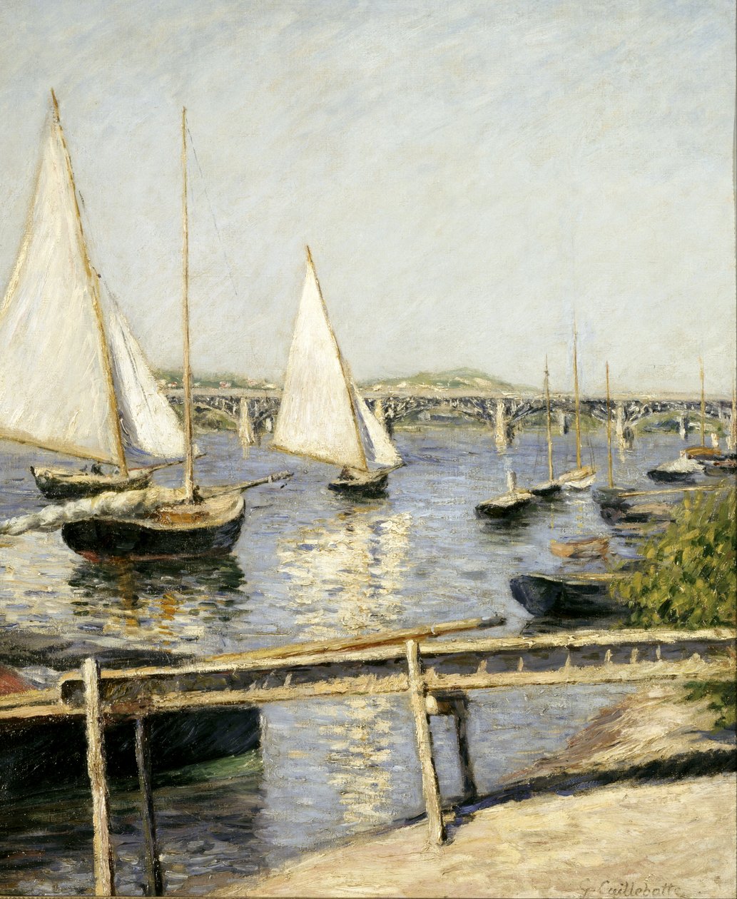 Ranska: Voiliers a Argenteuil Purjeveneet Argenteuilissa tekijältä Gustave Caillebotte