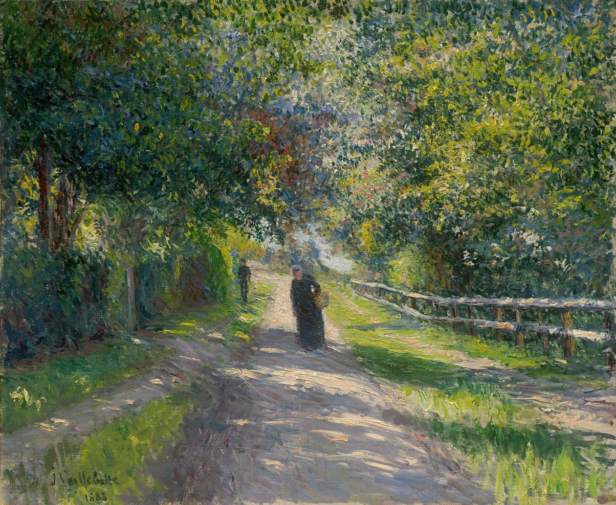 Saksa: Allee der Villa des Fleurs in Trouville Villa des Fleursin katu Trouvillessa. tekijältä Gustave Caillebotte