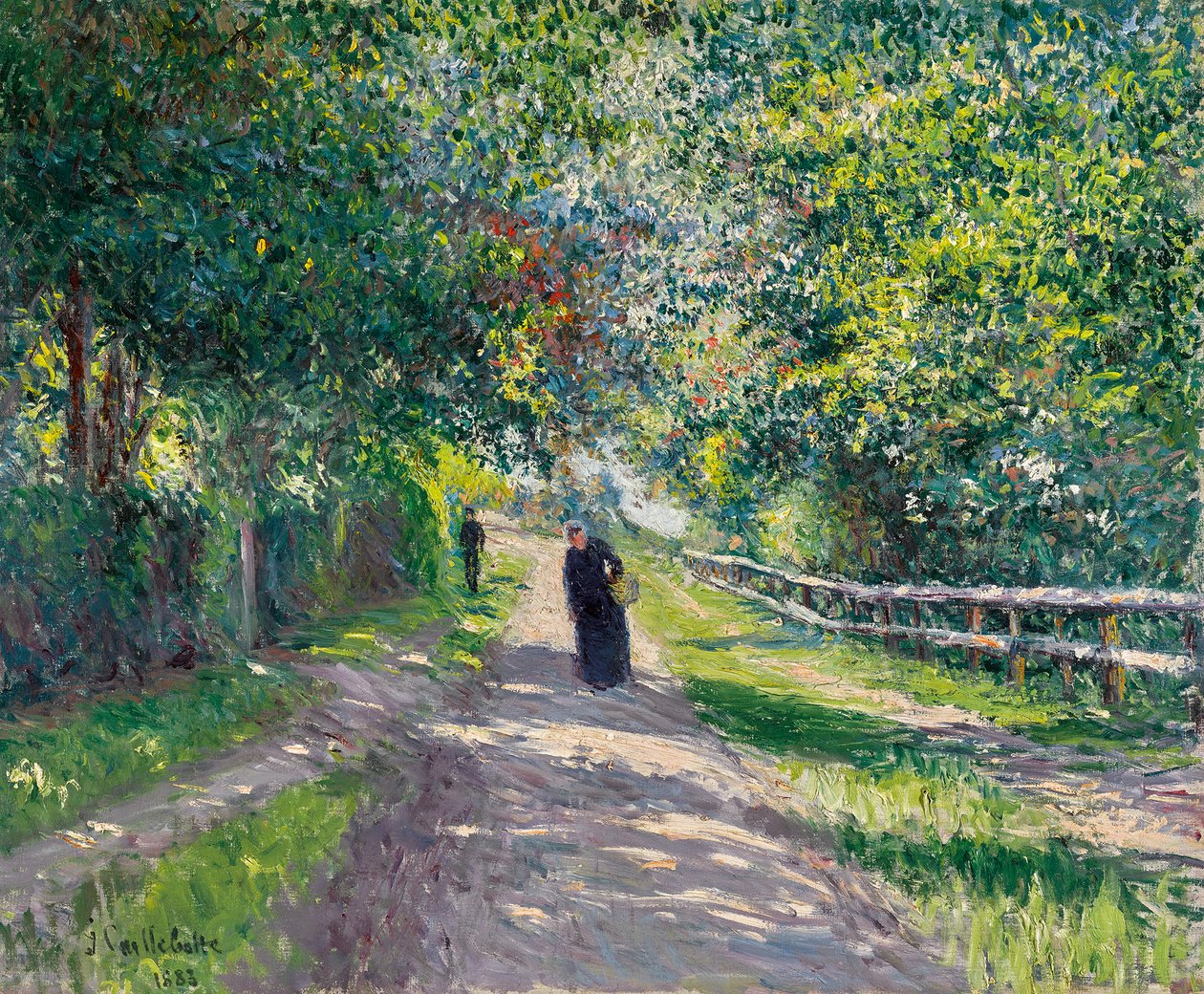 Saksa: Allee der Villa des Fleurs in Trouville Villa des Fleursin katu Trouvillessa. tekijältä Gustave Caillebotte