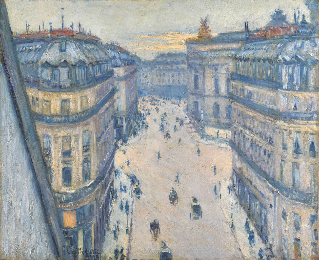 Halévy Street, näkymä seitsemännestä kerroksesta tekijältä Gustave Caillebotte