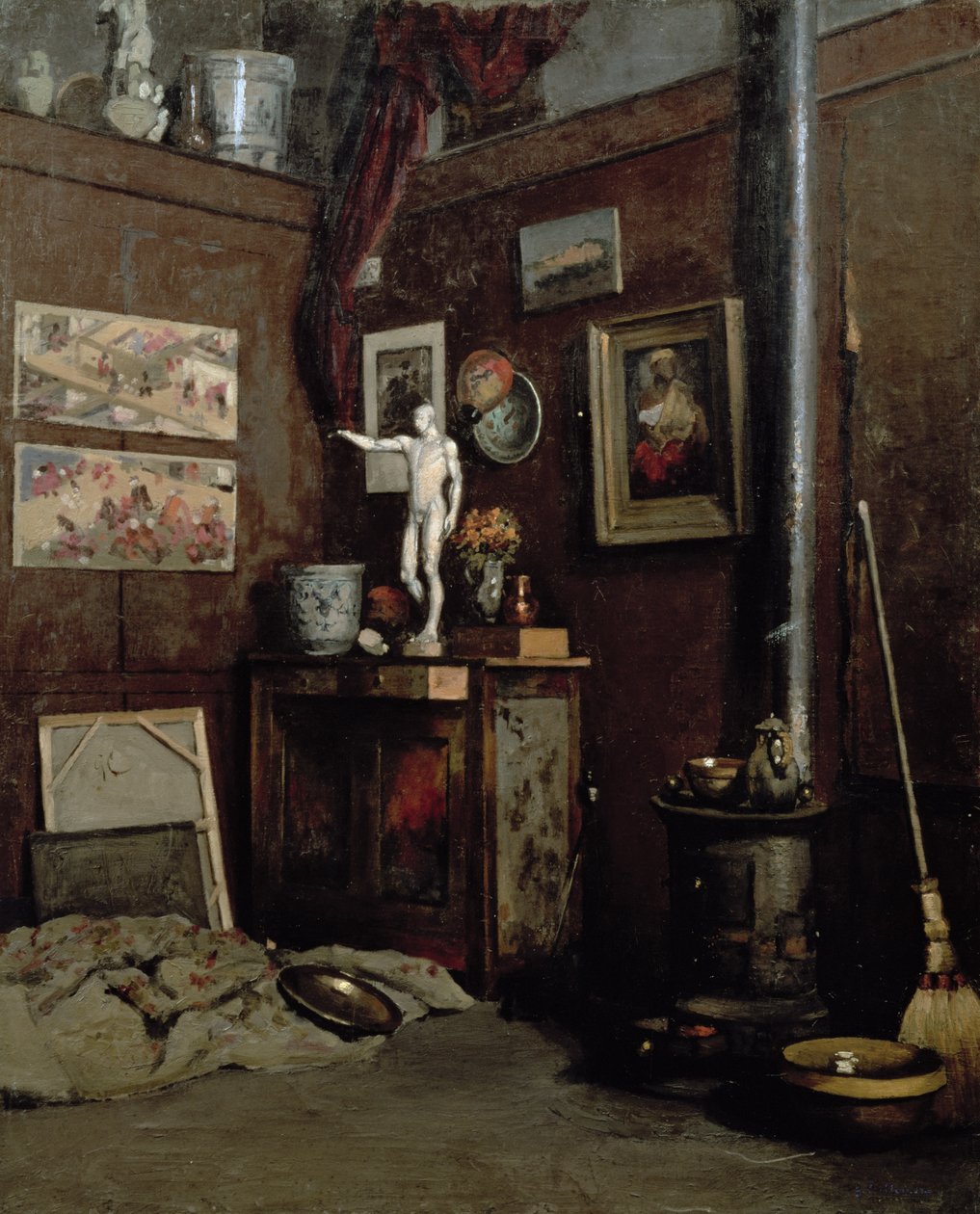 Studion sisustus, n. 1872-1874 (öljy kankaalle) tekijältä Gustave Caillebotte