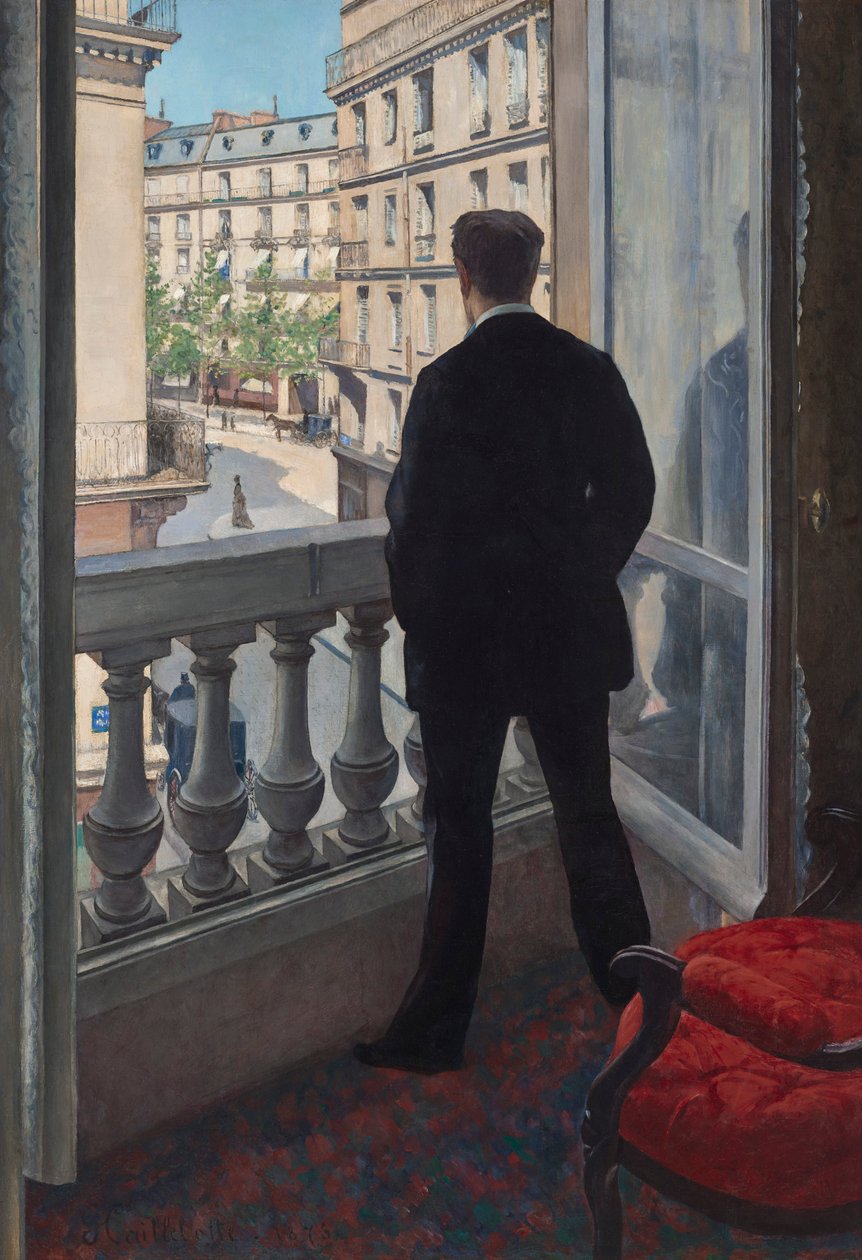 Nuori mies ikkunan ääressä tekijältä Gustave Caillebotte