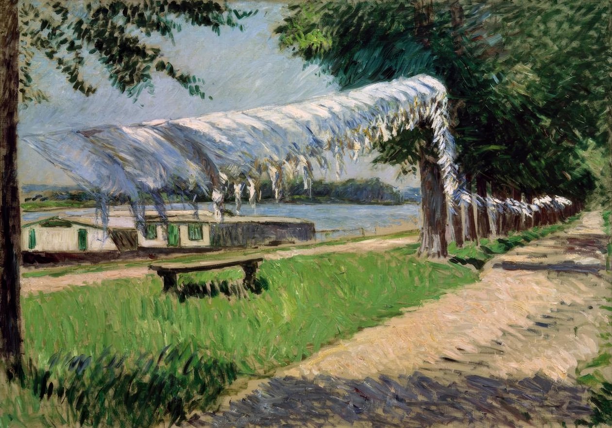 Pyykin kuivaus Seinen rannalla, Petit Gennevilliers tekijältä Gustave Caillebotte