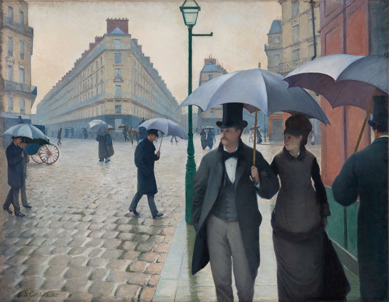 Paris Street, sadepäivä tekijältä Gustave Caillebotte