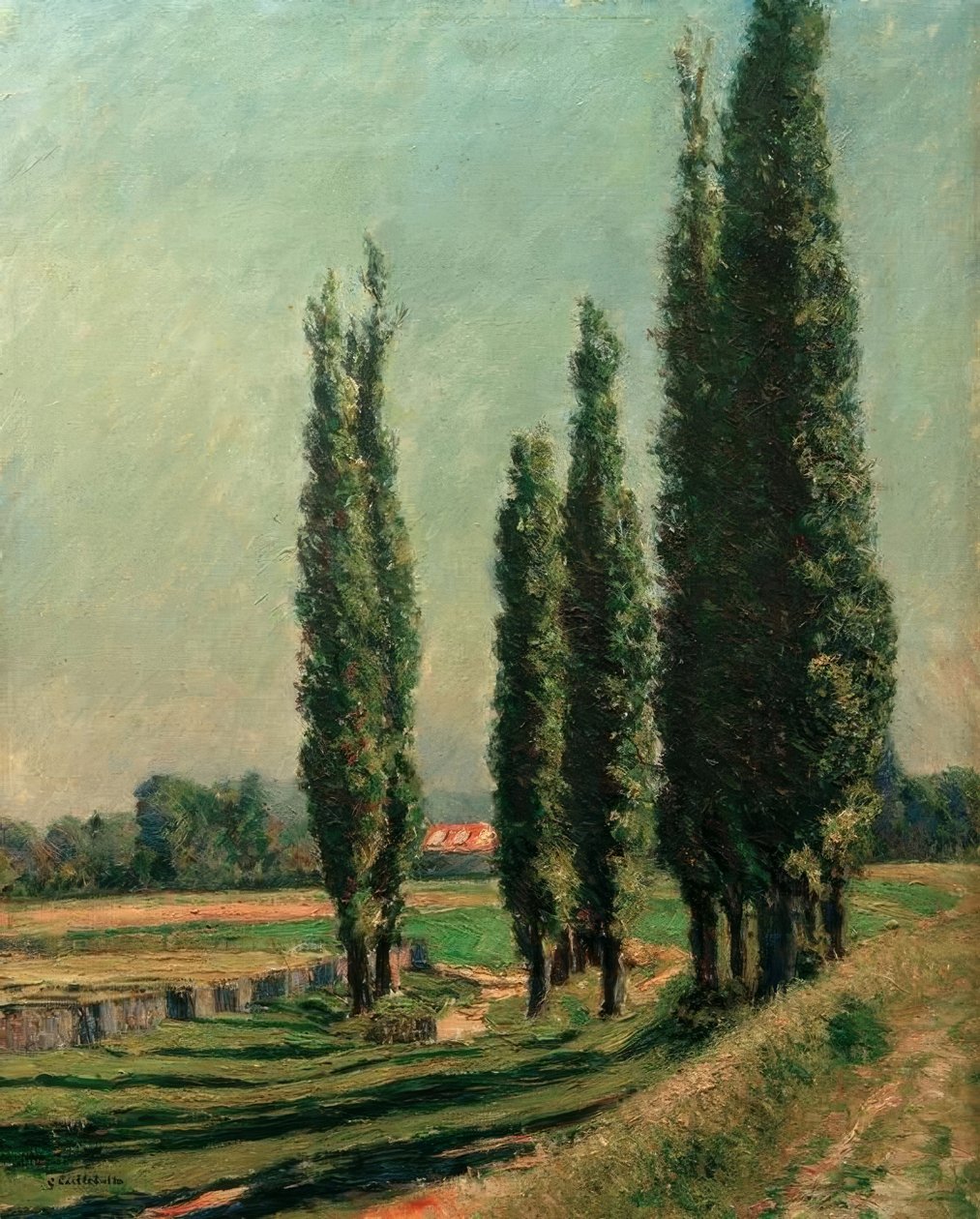 Peupliers sur la digue d’Argenteuil, au Petit Gennevilliers tekijältä Gustave Caillebotte