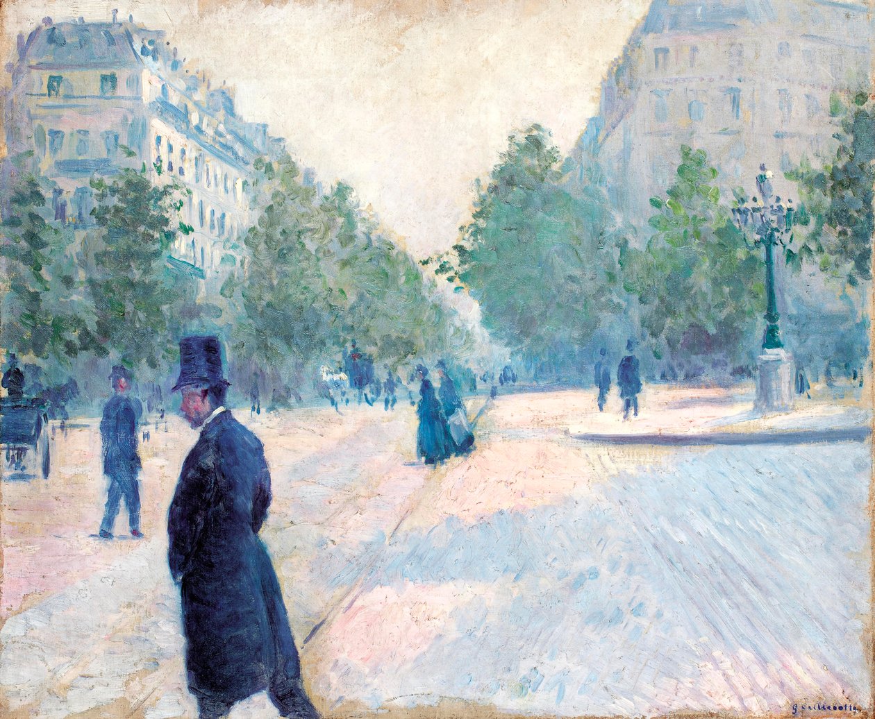 Place Saint Augustin, Misty Weather, 1878 tekijältä Gustave Caillebotte