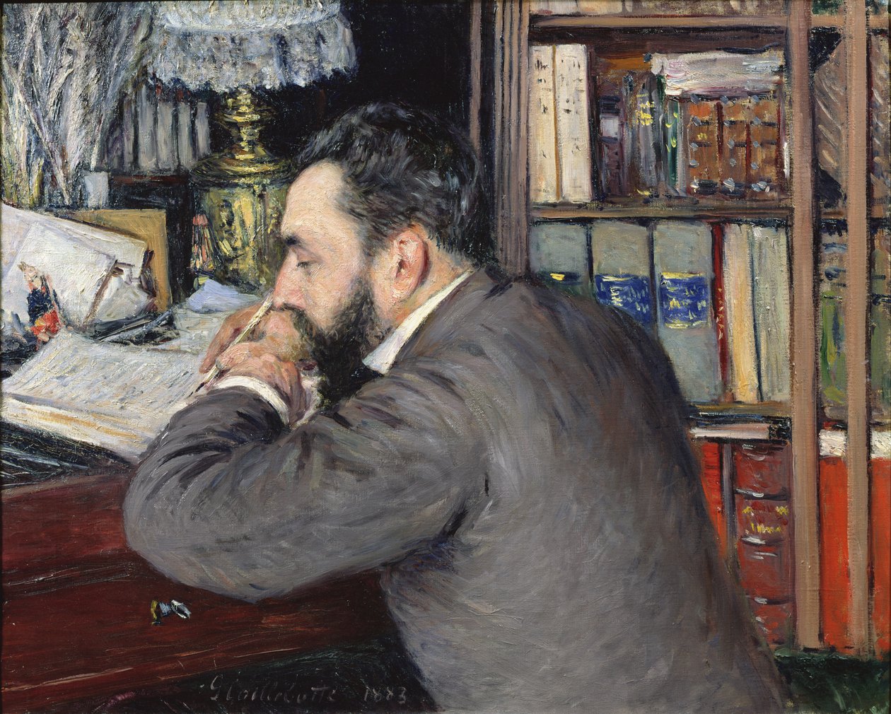 Itämaisten kielten koulun opettajan Henri Cordierin (1849-1929) muotokuva, 1883 tekijältä Gustave Caillebotte