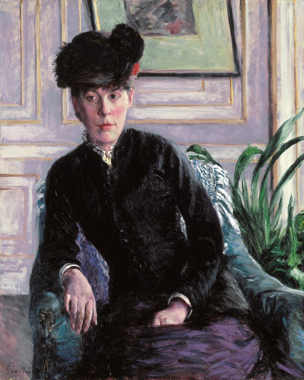 Muotokuva nuoresta naisesta sisätiloissa (Portrait de Mme H), noin 1877 (öljy kankaalle) tekijältä Gustave Caillebotte