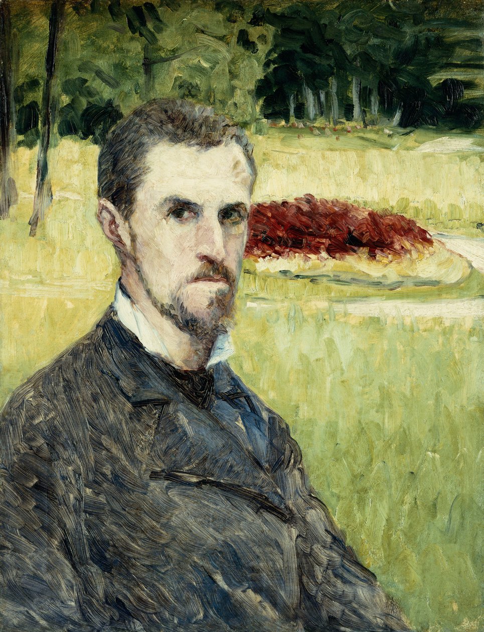 Taiteilijan muotokuva itse; Taiteilija Lui-Memen muotokuva, 1875-1877 tekijältä Gustave Caillebotte