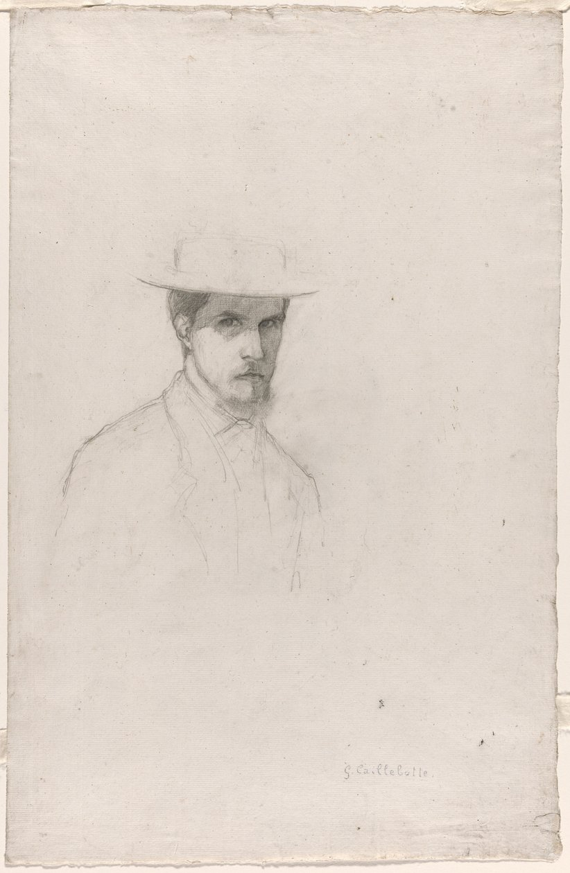 Omakuva hattu päässä tekijältä Gustave Caillebotte