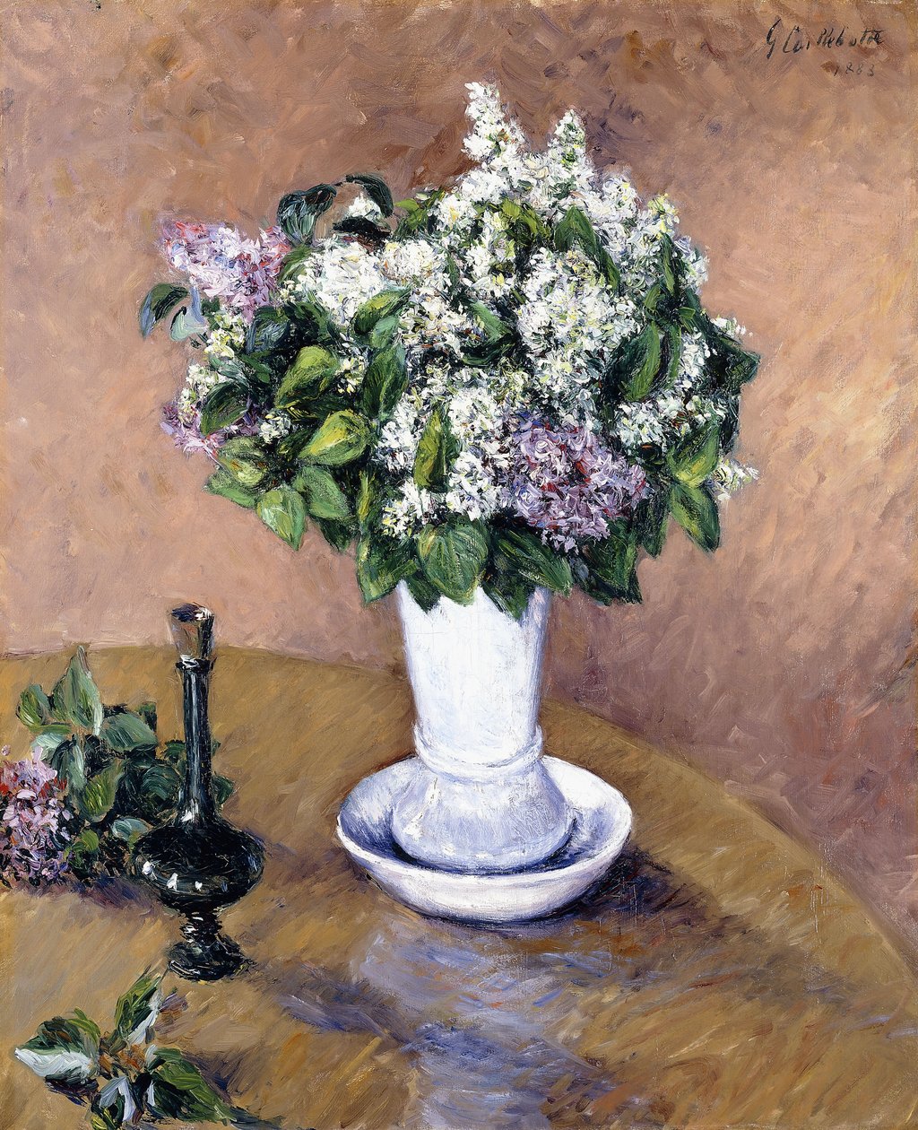 Asetelma lilamaljakon kanssa, 1883 tekijältä Gustave Caillebotte