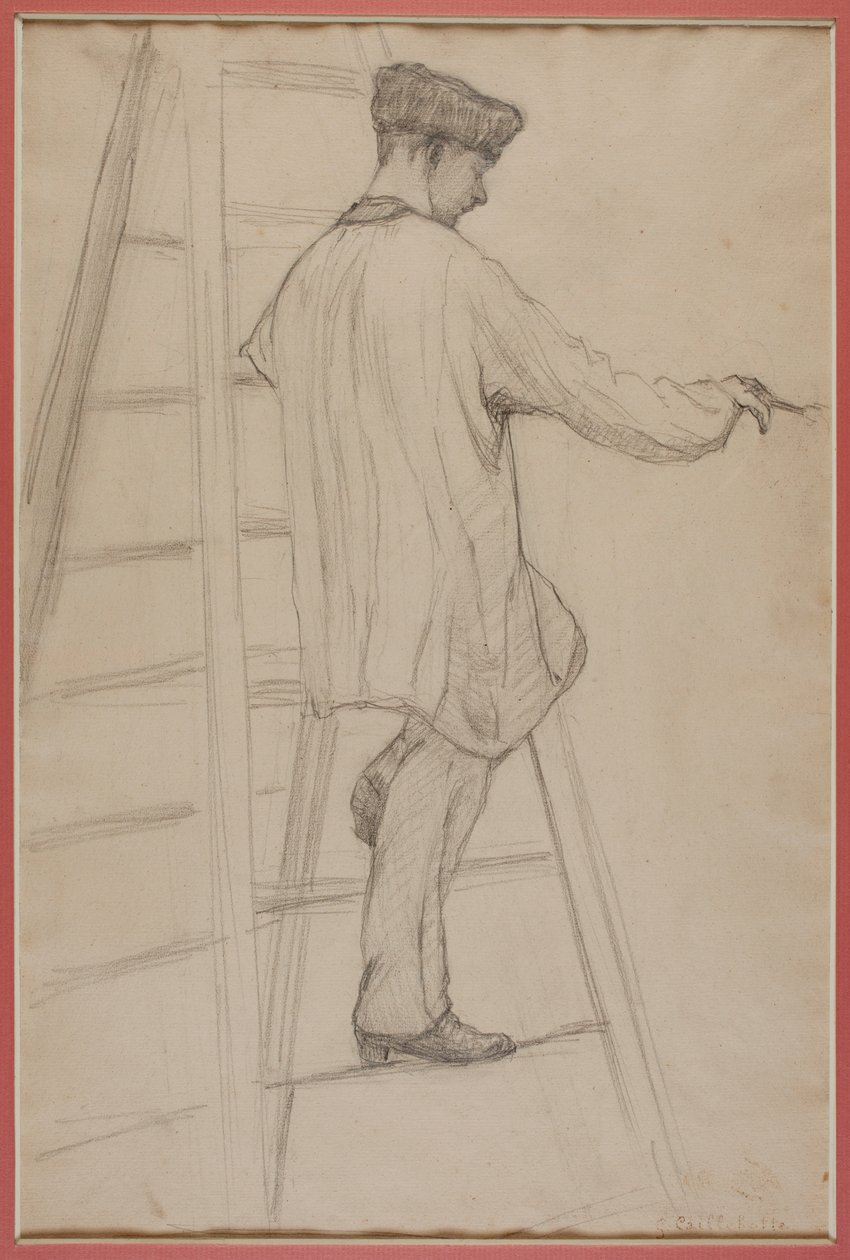 Maalareille tarkoitettu tutkimus: Mies tikkailla tekijältä Gustave Caillebotte