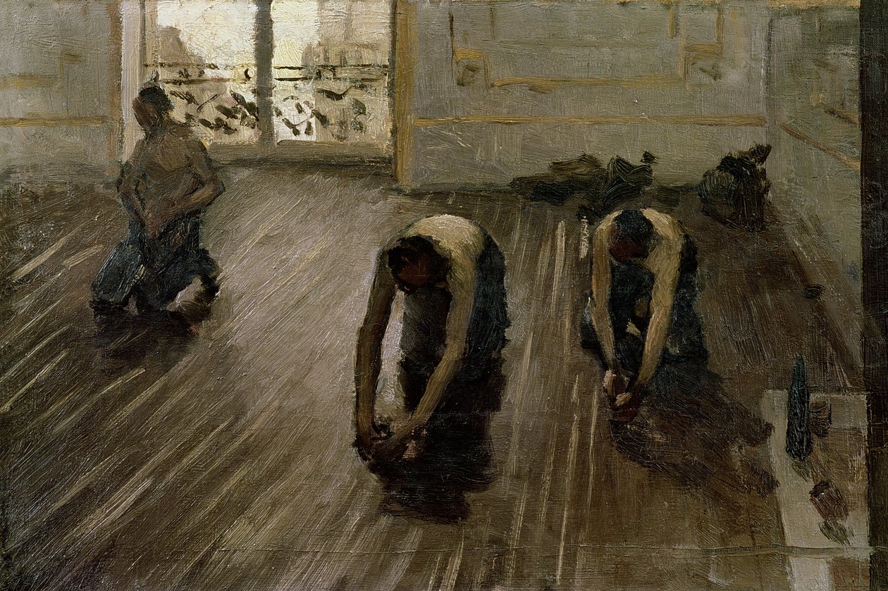 Tutkimus "Parkettihöyläille", 1875 tekijältä Gustave Caillebotte