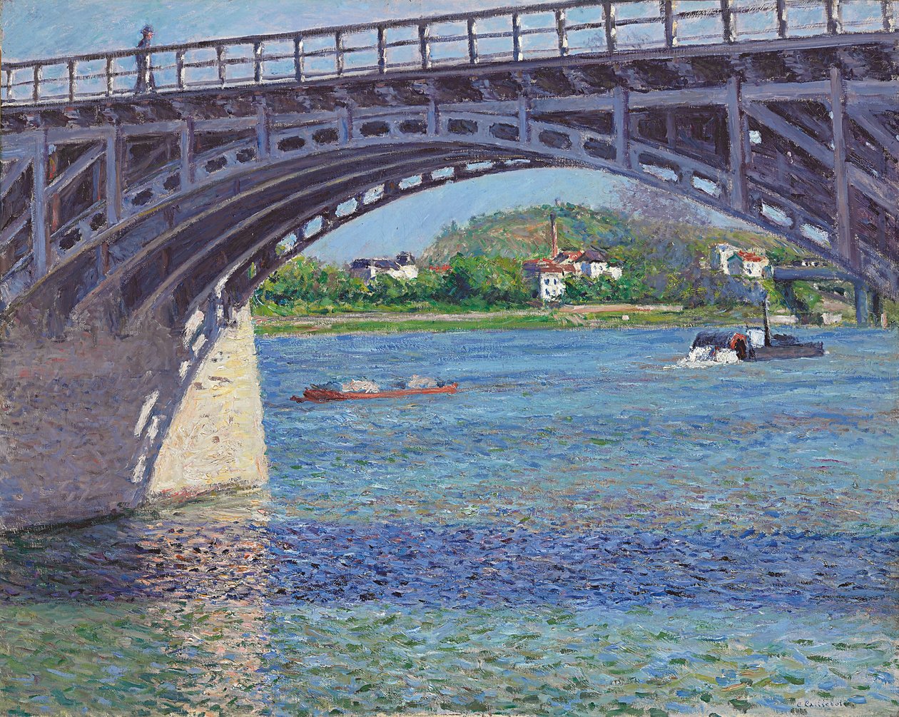 Argenteuil-silta ja Seine; Argenteuil-silta ja Seine, noin 1883 tekijältä Gustave Caillebotte