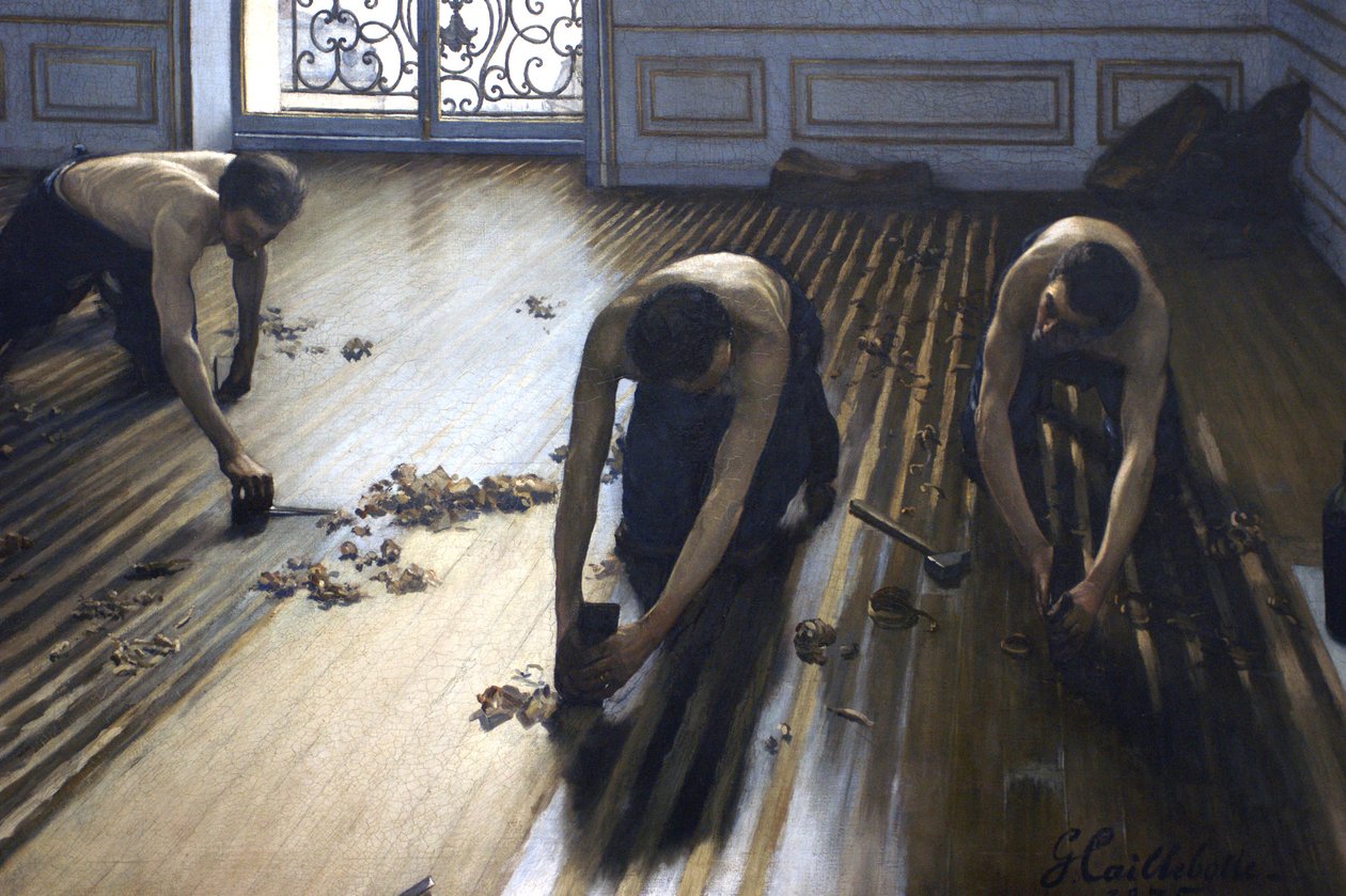 The Floor Scrapers - osa maalauksesta. tekijältä Gustave Caillebotte
