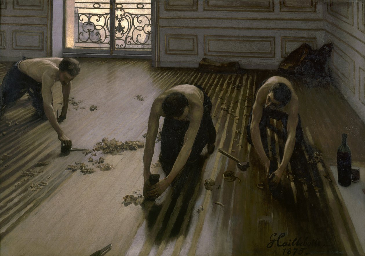 Lattiankaapijat, 1875 tekijältä Gustave Caillebotte
