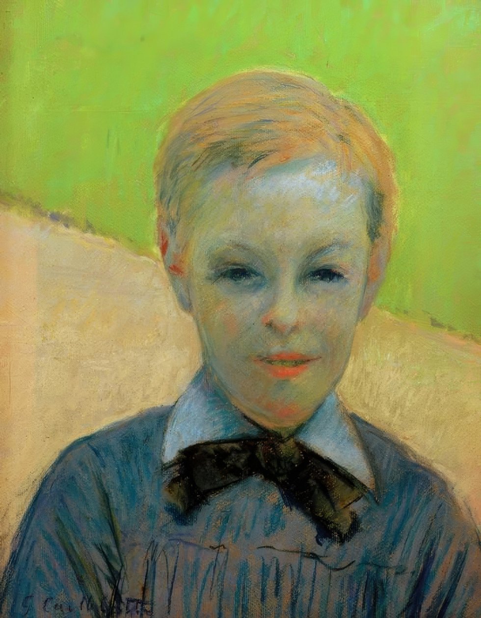 Lapsen pää, jota kutsutaan myös nimellä Camille Daurellen muotokuva. tekijältä Gustave Caillebotte