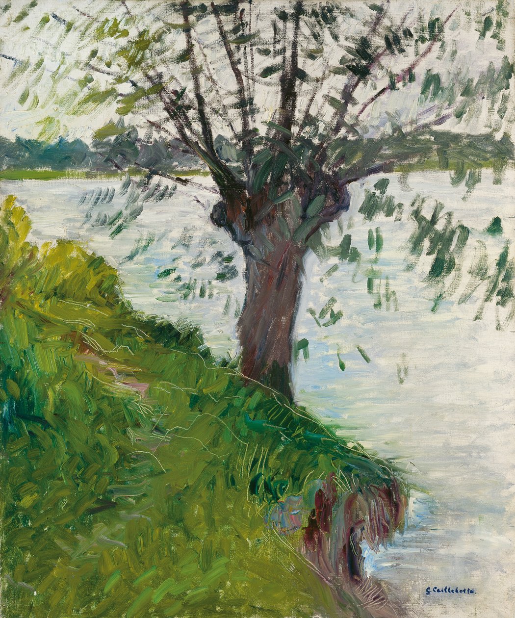 Paju joen rannalla; Saule au bord de la riviere, n. 1891 tekijältä Gustave Caillebotte