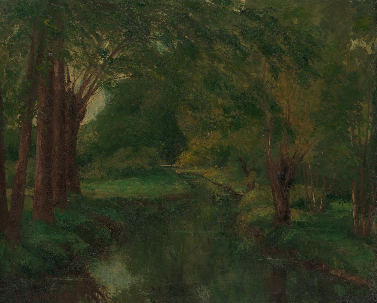 Brook in a Clearing mahdollisesti Brook, Valley of Fontcouverte, tutkimus, luultavasti 1862. tekijältä Gustave Courbet