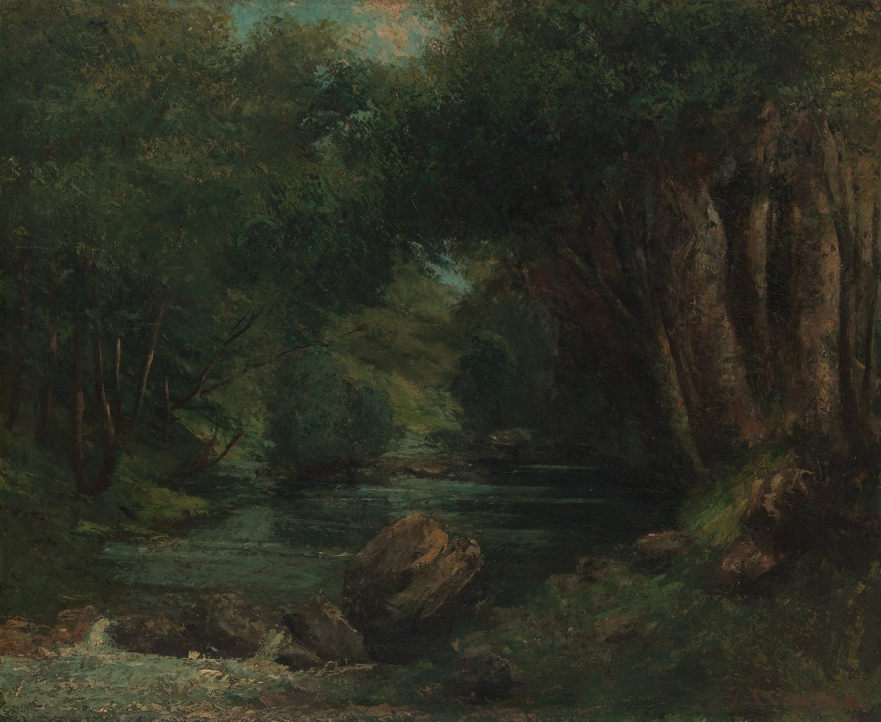 Puro metsässä, n. 1868-77. tekijältä Gustave Courbet