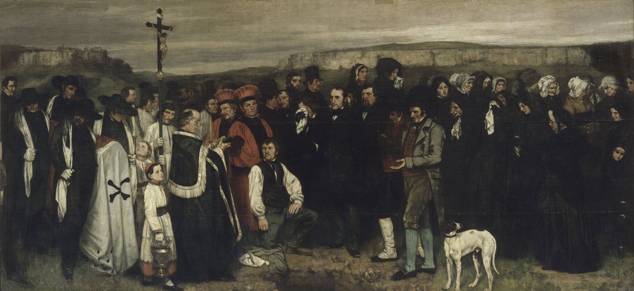 Hautaus Ornansiin Maalaus ihmishahmoista, Ornansin hautauksen historia, 1849-1850 tekijältä Gustave Courbet