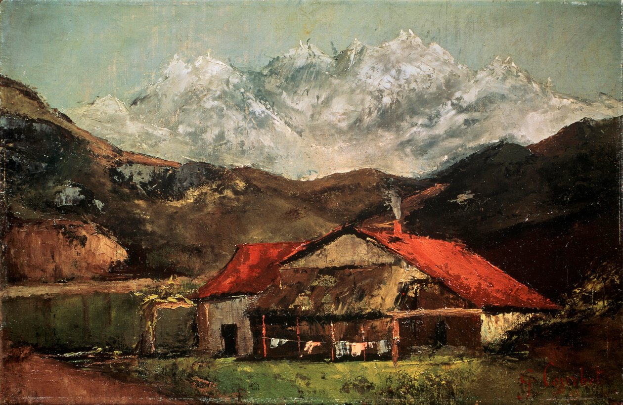Hut in the Mountains, c1874 tekijältä Gustave Courbet