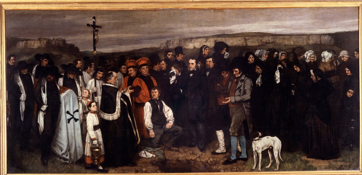 Hautajaiset Ornansissa. Gustave Courbetin (1819-1877) maalaus tekijältä Gustave Courbet
