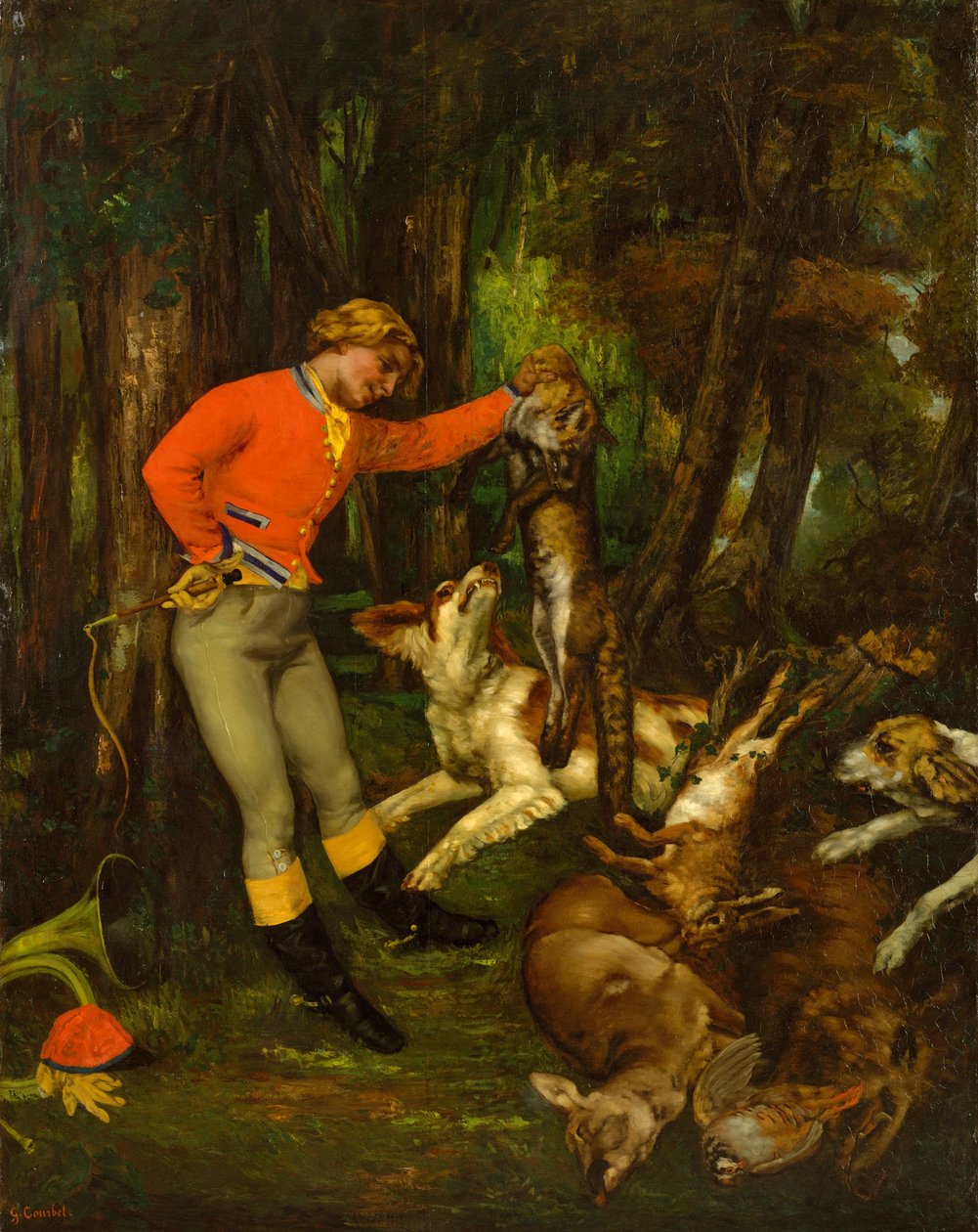 Metsästyksen jälkeen, noin 1859 tekijältä Gustave Courbet