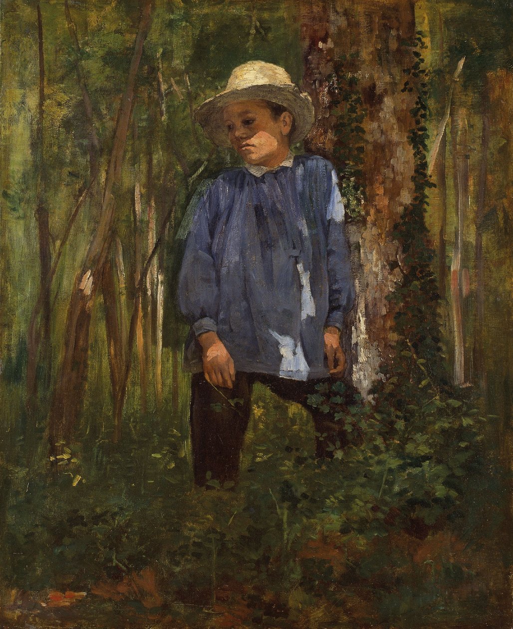 Poika metsässä, n.1860 (öljy kankaalle) tekijältä Gustave Courbet