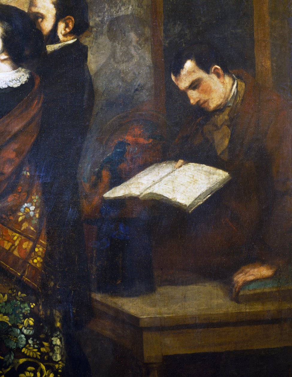 Charles Baudelaire, yksityiskohta maalarin ateljeesta tekijältä Gustave Courbet