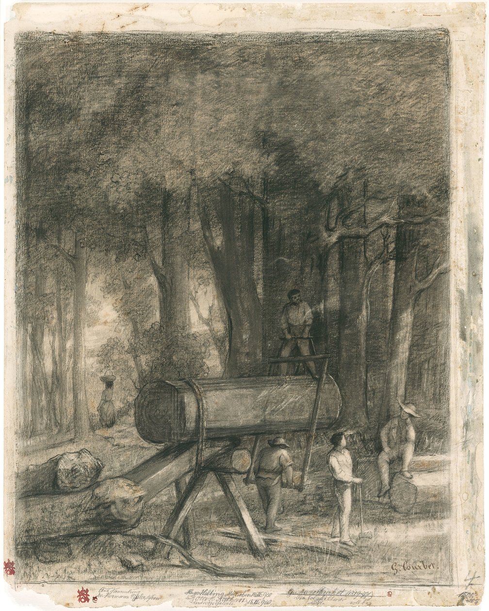 Courbet - Puunkaatajat, 1860 tekijältä Gustave Courbet